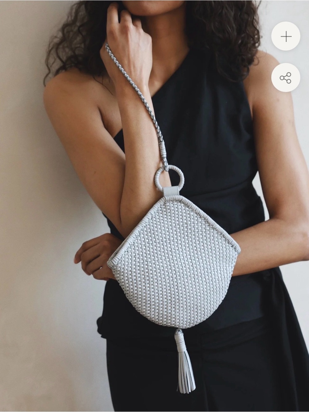Bembien Esme Bag: Woven Tassel Wristlet Bag in White — NWT